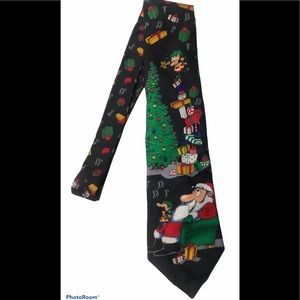 Specialties Christmas Santa elves present tree tie